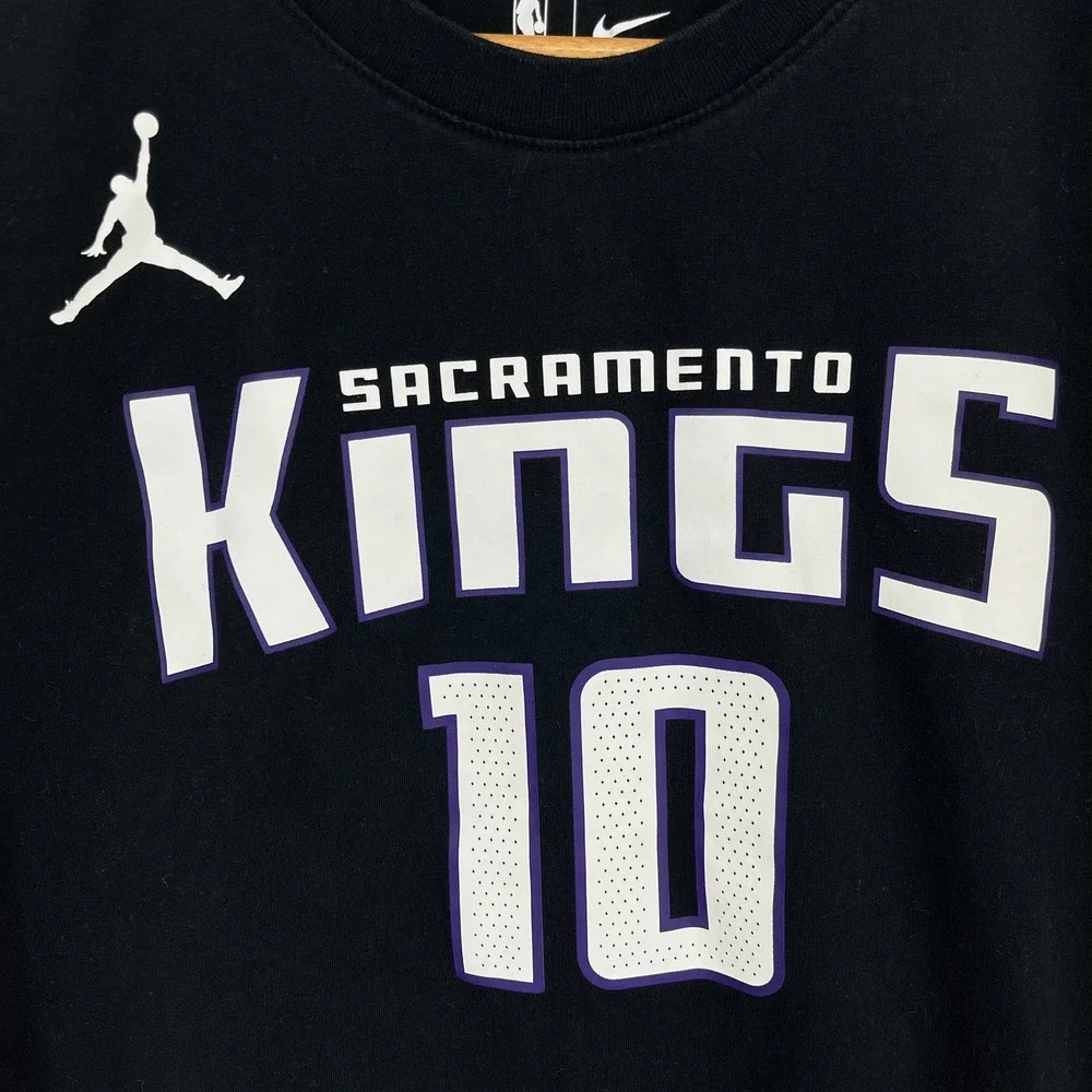 Jordan Sacramento Kings Domantas Sabonis #10 Black Statement T-Shirt Size L